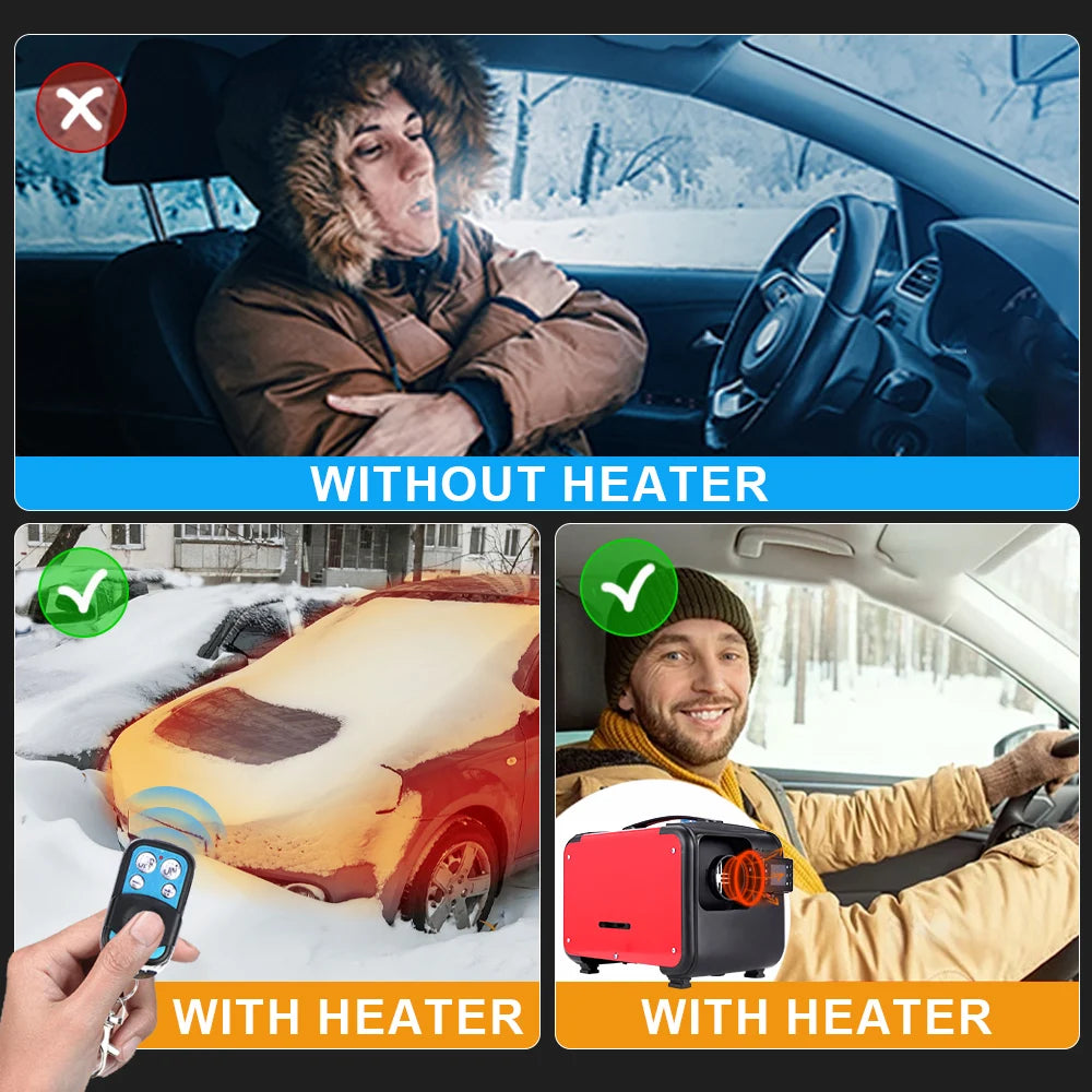 5-8KW Car Diesel Air Parking Heater 12/24V Dual Voltage Gasoline Heater LCD +Pipe Diesel Air Heater For Truck Heater Accessories