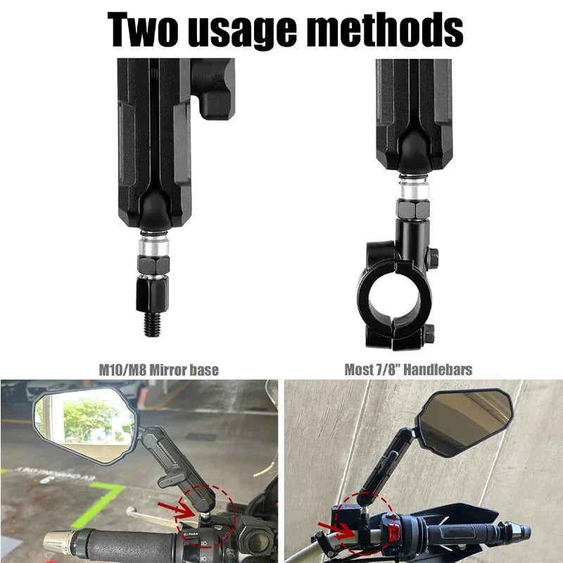 Universal Motorcycle Mirrors Angle FANTIC MV ZERO KYMCO Adjustable Folding Handlebar Side Mirror Adventure Dirt Street Bike ATV