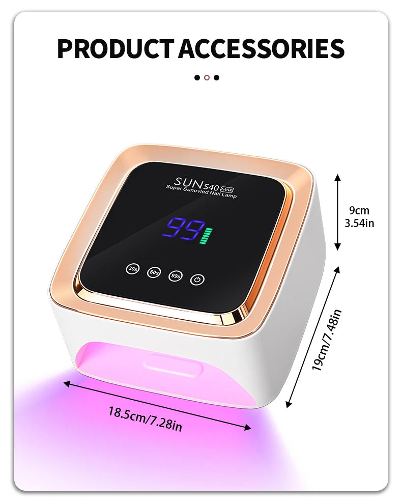 180W Cordless UV LED Nail Lamp With LCD Display Wireless 57LEDS Nail Drying Lamp For Drying Polish Gel Rechargeable Salon Tools