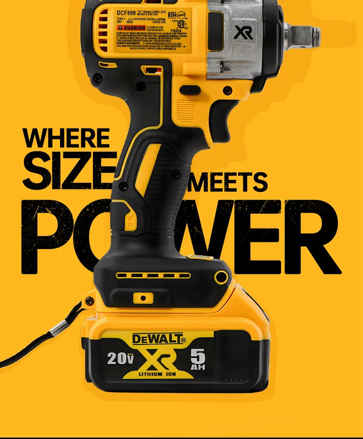 Dewalt DCF880 3300RPM Brushless Impact Wrench High Torque Cordless Electric Wrench Tire Repair Tool Rechargeable Power Tools