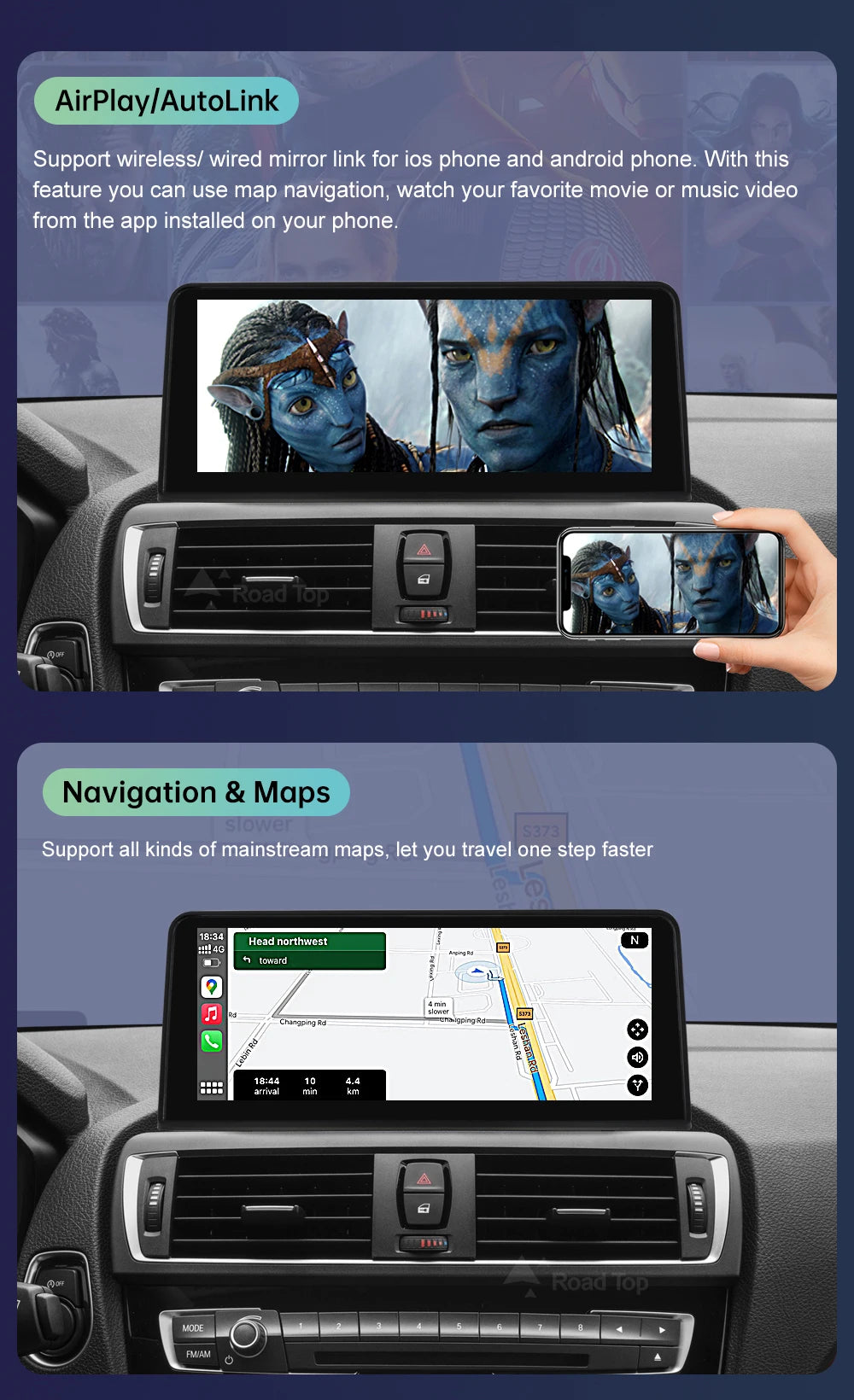 Wireless Carplay Multimedia Screen For BMW 1 2 Series F20 F21 F22 F23 F45 F46 Support Carplay Android Auto Car Radio Player