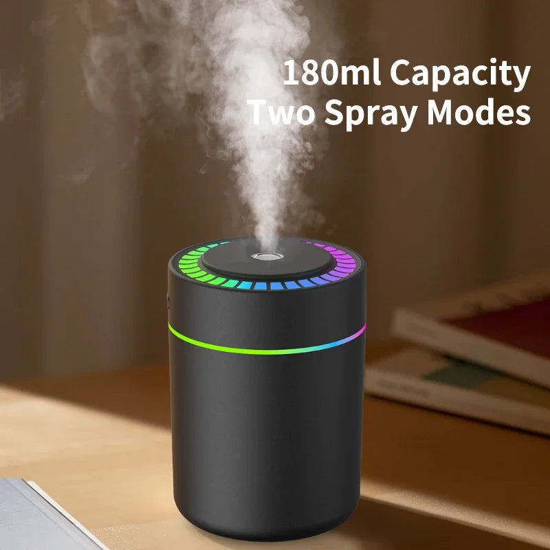 180ML Mini Air Humidifier USB Electric Aroma Diffuser Essential Oil Purifier Aromatherapy Mist Maker Lights For Car Home Bedroom