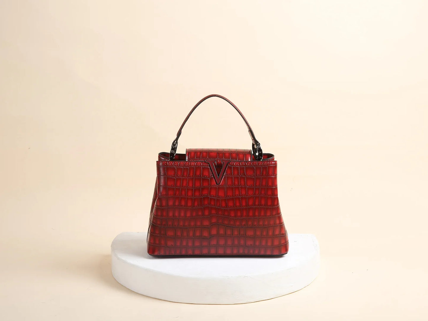 New Bright Leather Stone Pattern Women's Handbag Fashion Shoulder Messenger Bag Crocodile Pattern Portable Shell Bags 2025