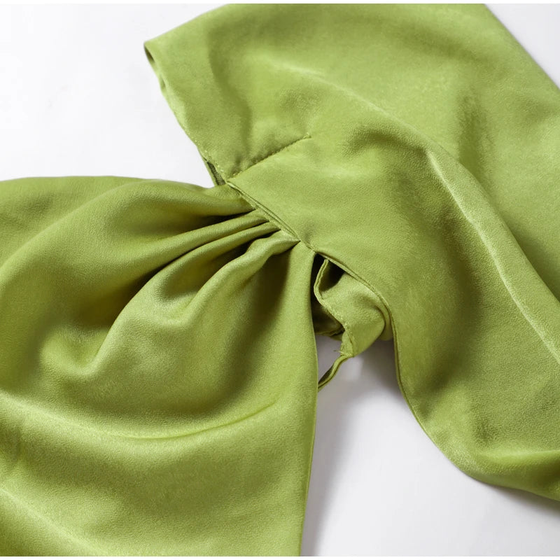 Sexy Satin Ribbon Party Dress Women Elegant Halter Backless Off Shoulder Sleeveless Female Dresses 2024 Summer Solid Robe Gown