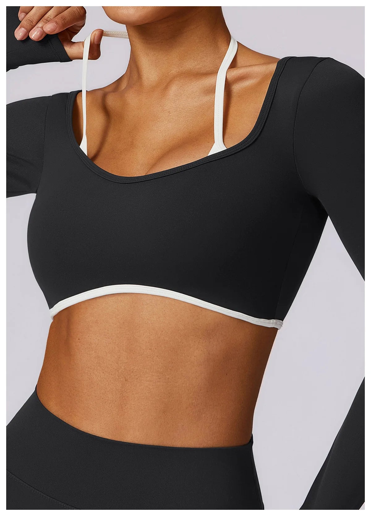 Women's Long Sleeve Top Hollowing Out Yoga Shirts Running T-Shirt Workout Running Fitness Gym Sports Top Training Crop Top