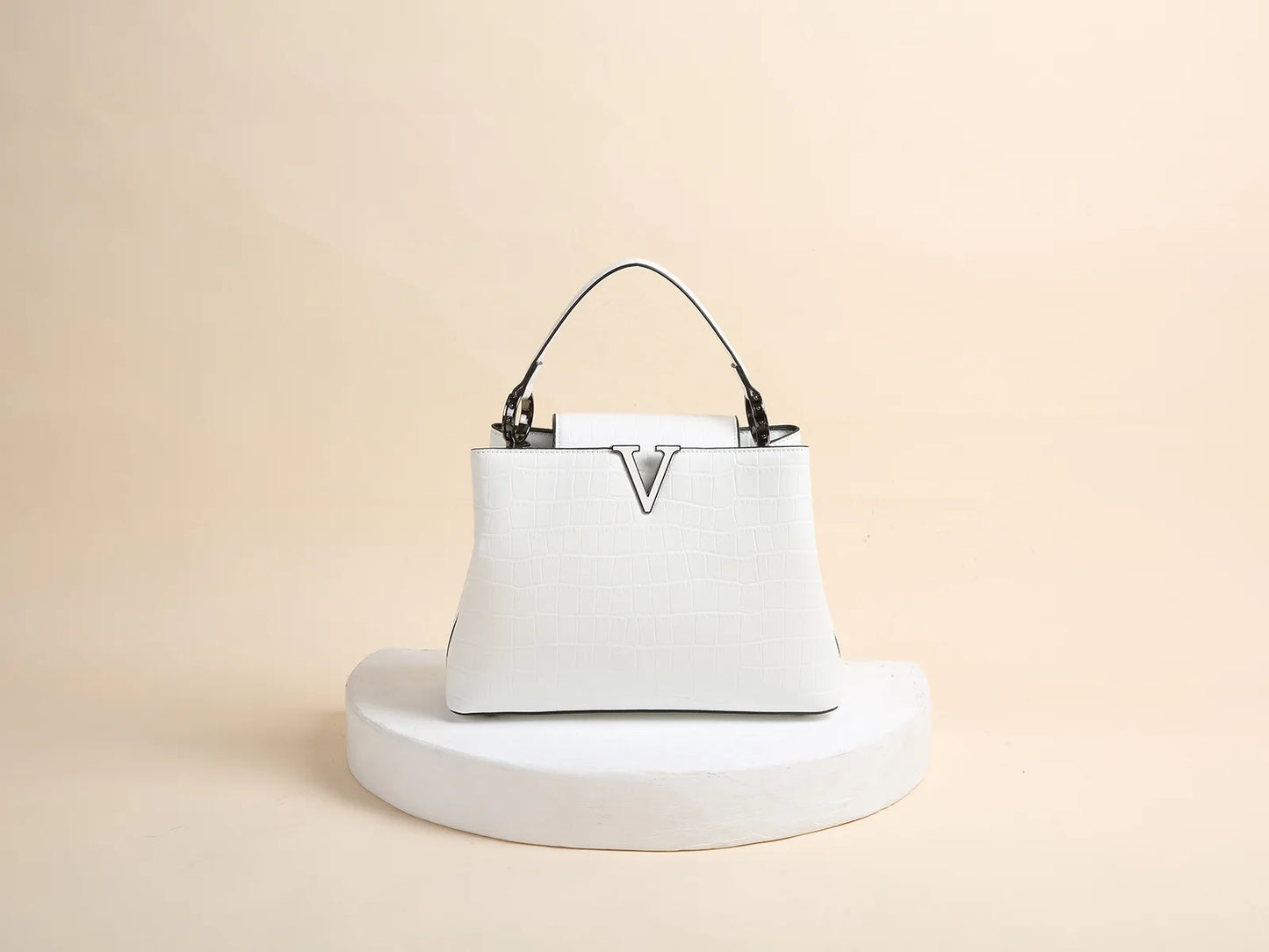 New Bright Leather Stone Pattern Women's Handbag Fashion Shoulder Messenger Bag Crocodile Pattern Portable Shell Bags 2025