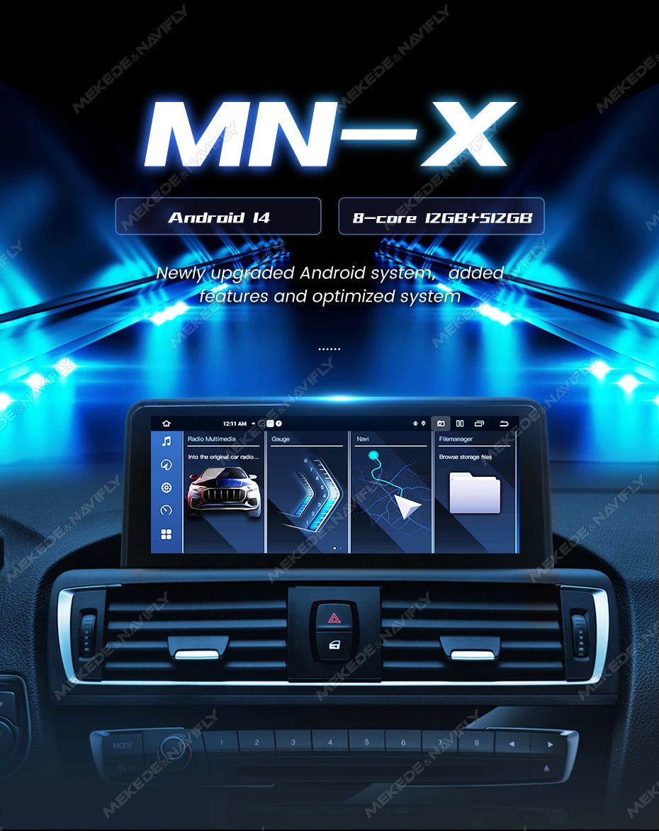 4G LTE 128GB Android 14 Car Multimedia Radio Player For BMW 3 Series E60 E61 E63 E64 5 Series E90 E91 E92 E93 CarPlay Navigation