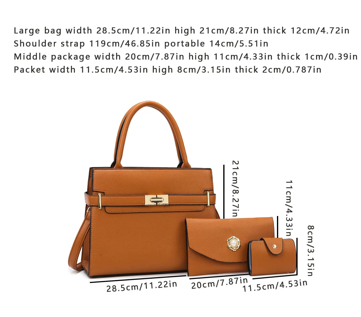 3 Sets Or 1 Big Bag Women's Handbag Large Capacity Bags Luxury Shoulder Crossbody Bags Small Coin Purse Quality Leather Sac Hot