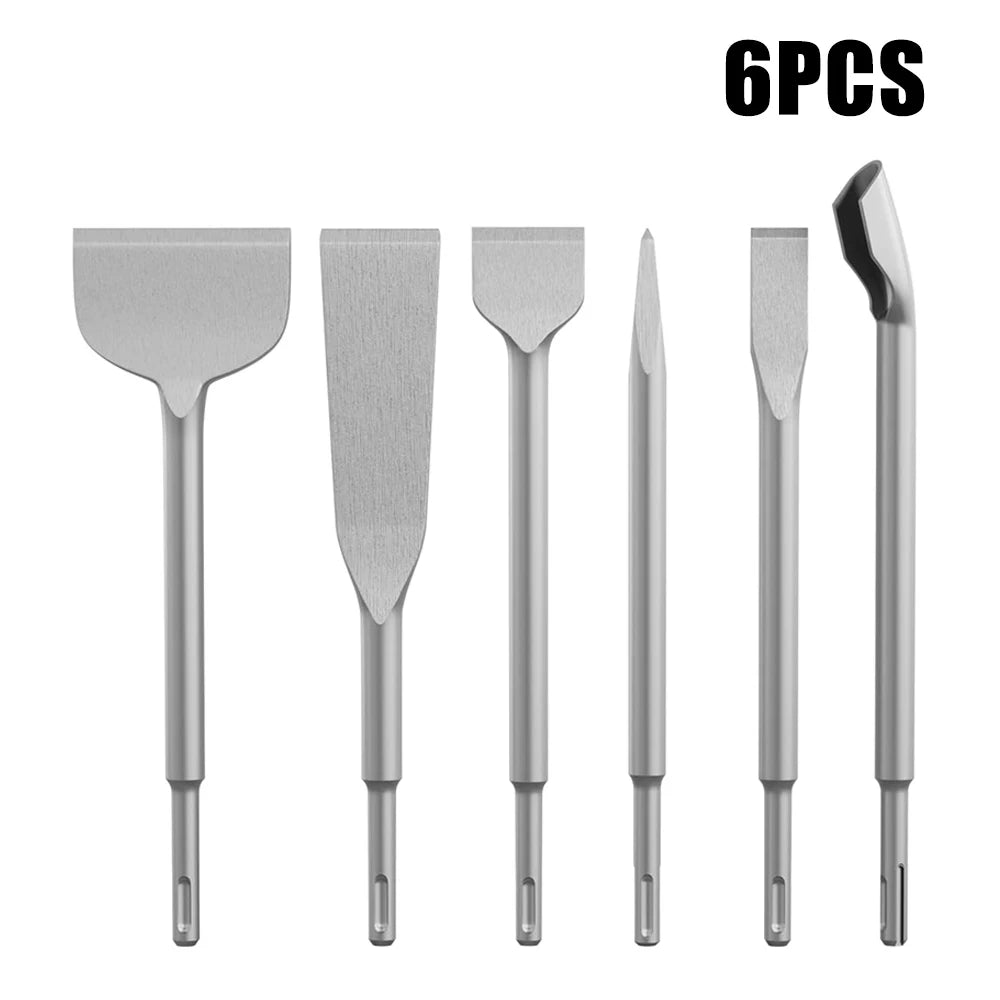 7Pcs Chisel Set SDS Plus Rotary Hammer Drill Bit Point Flat Scaling Chisel Masonry Tools for Removing Concrete Block Walls Rock