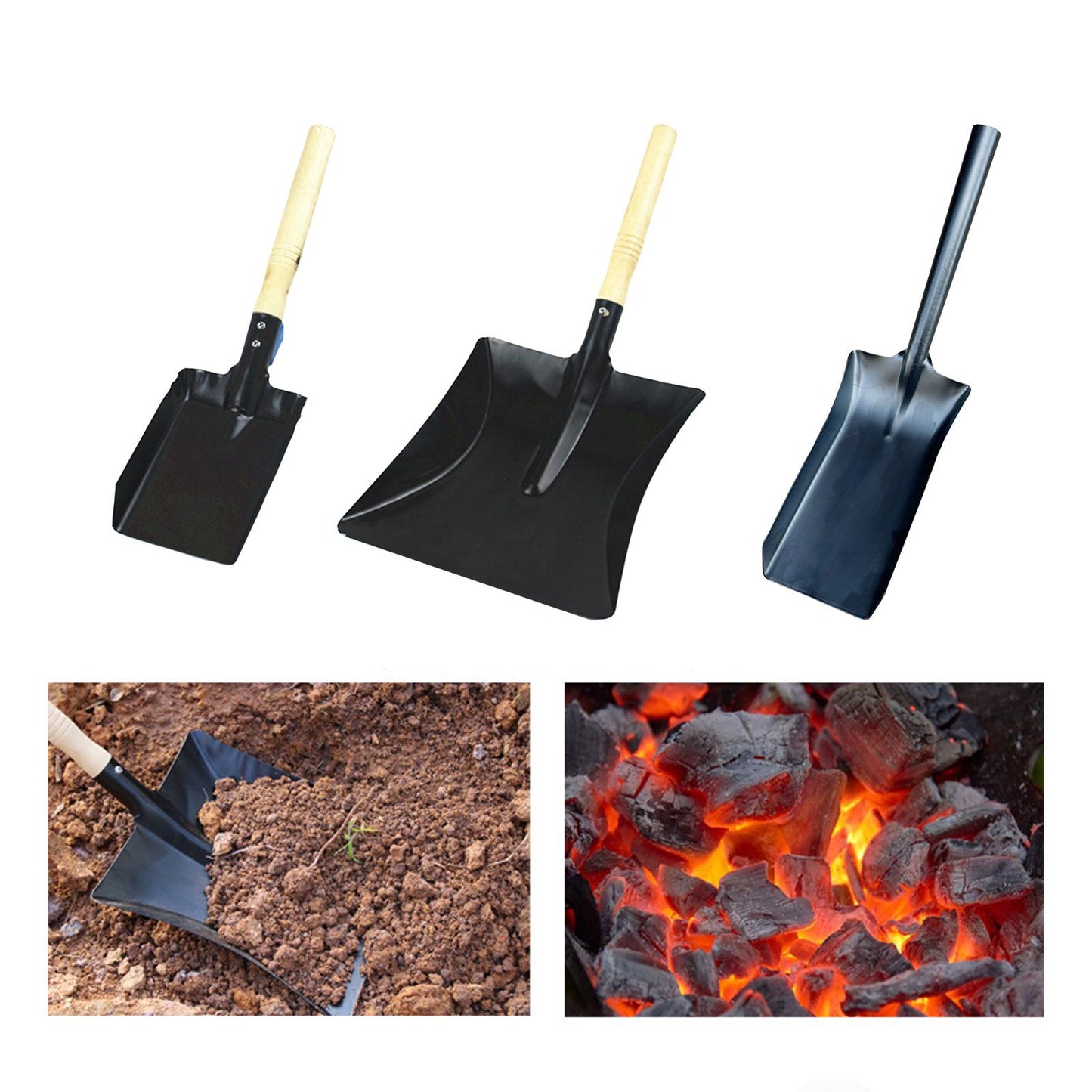 Multifunctional Shovel Iorn Heavy Duty Gear Multi Tool Camping Digging Trench Saw Small Axe Fireplace Cleaning Pets Ash Shovel