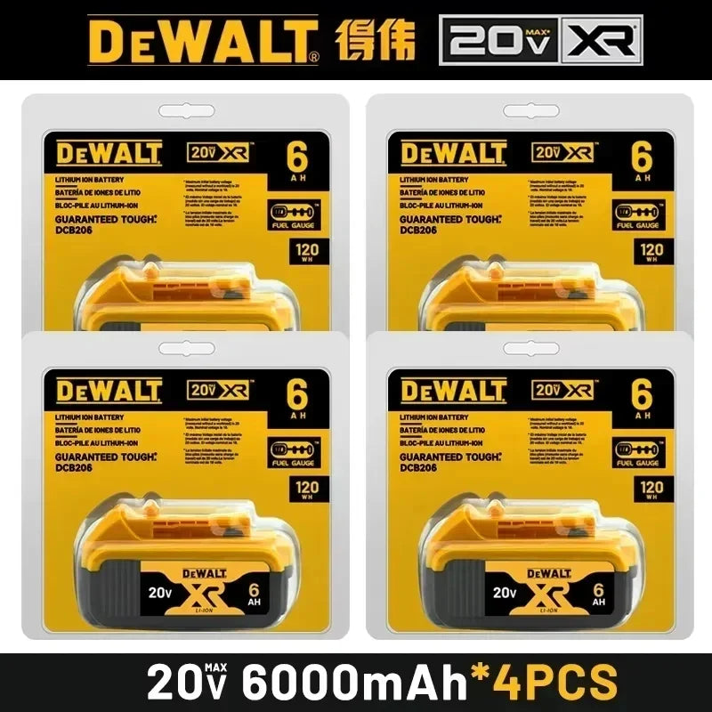 100% Genuine Dewalt 20V Battery, 5AH 6AH Rechargeable Lithium Ion Battery, Dewalt DCB200 Power Tool Replacement Battery
