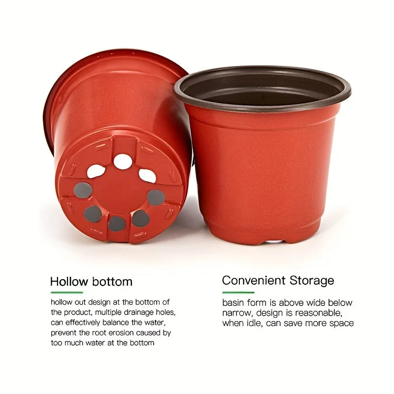 50-Pack Americana Style Nursery Pots - Versatile Indoor/Outdoor Seedling Containers, Durable & Decorative