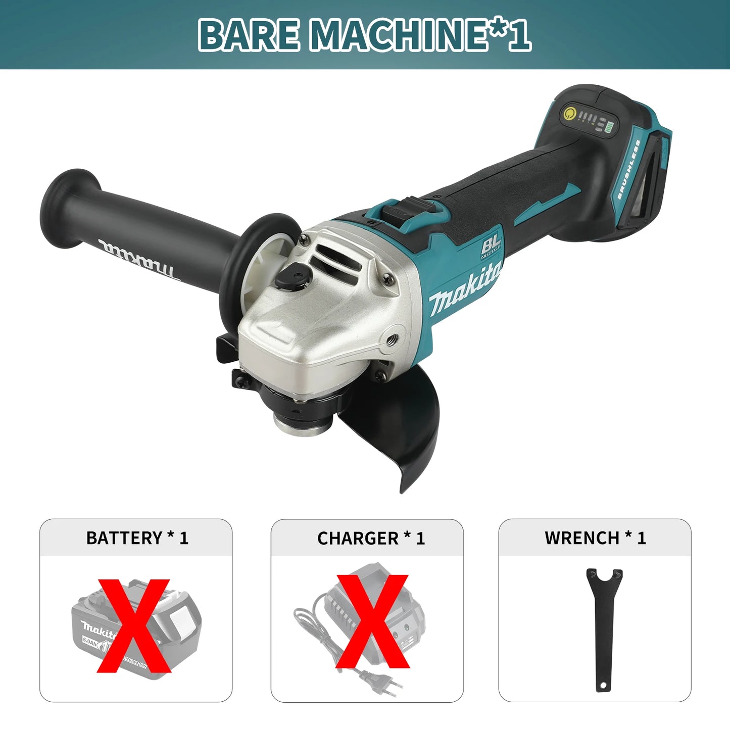 Makita DGA506 18V 125mm Charging Angle Grinder Electric Polishing Machine Brushless Metal Grinding and Cutting Machine