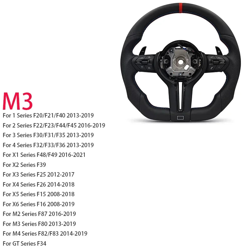 M Sport Steering Wheel for BMW Flat Bottom F01 F06 F10 F11 F12 F20 F21 F22 F25 F26 F30 F31 F32 F33 F34 F36 M3 F80 M4 F82 M5 F90