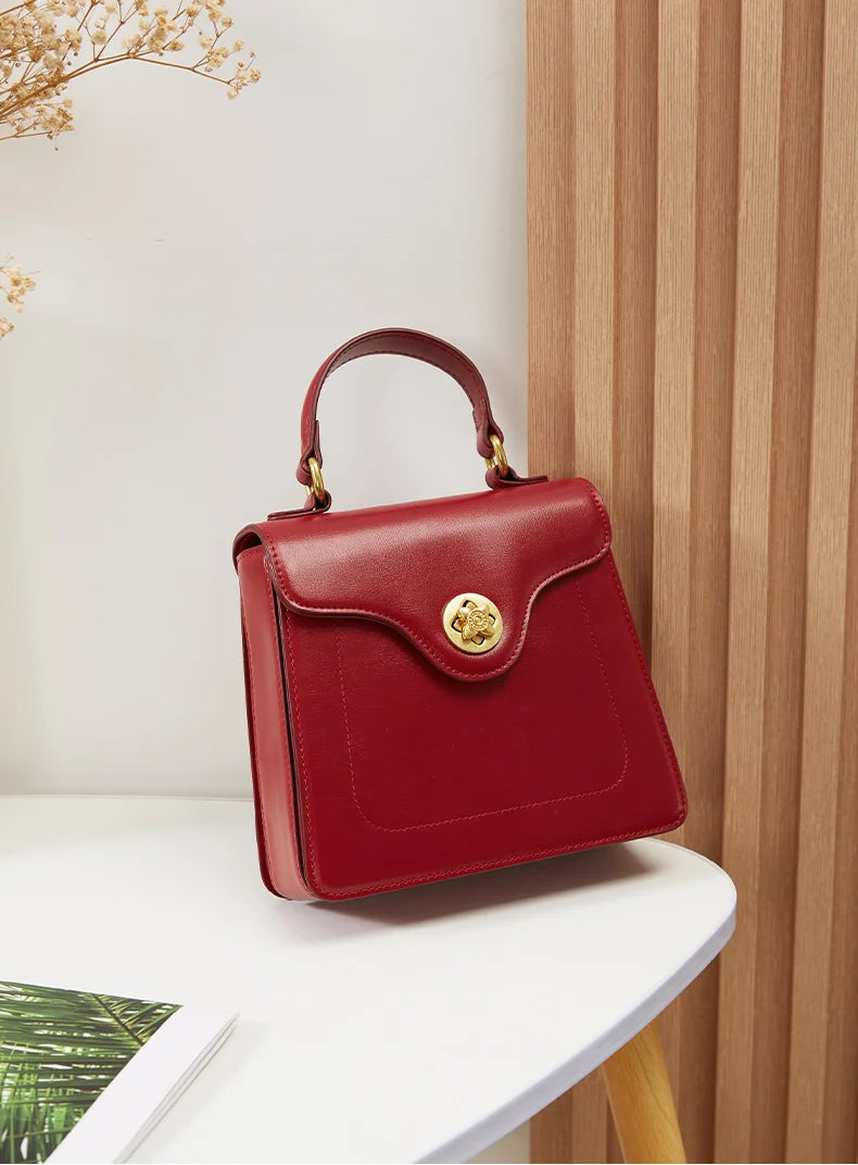 Luxury Handbag New PU Material Square Bag French Style Elegant Retro Single Shoulder Crossbody Bag Wedding Banquet Commuter