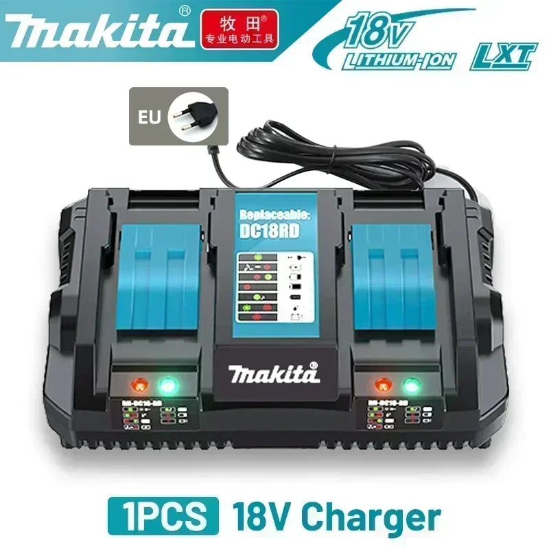 100% Original Makita DC18RD Dual-Slot Fast Charger EU Standard Rapid Charger