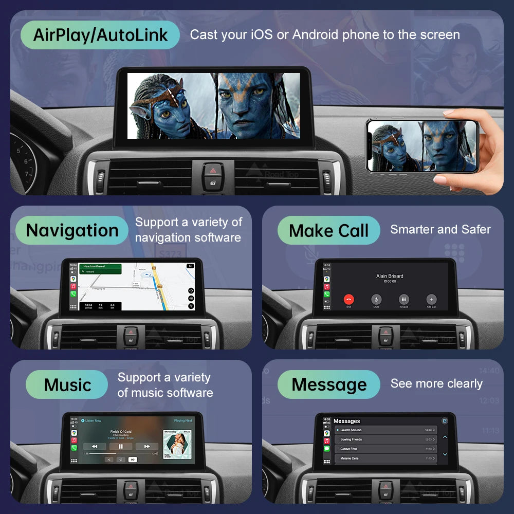 Wireless Carplay Multimedia Screen For BMW 1 2 Series F20 F21 F22 F23 F45 F46 Support Carplay Android Auto Car Radio Player