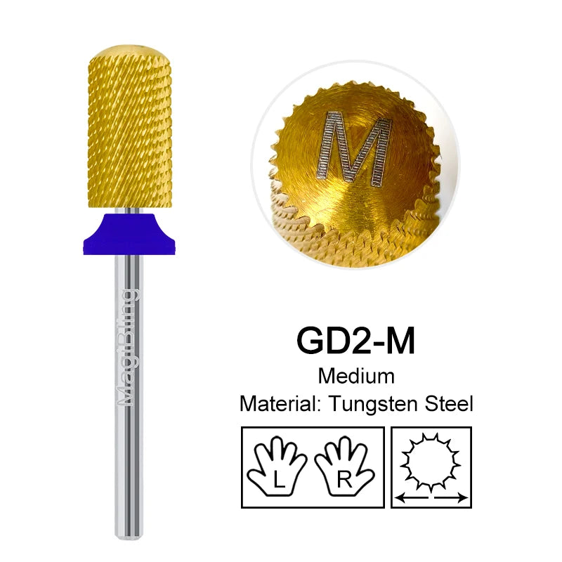 Milling Cutter Golden Carbide Nail Drill Bits For Electric Nail Drill Manicure Machine Pedicure Nail Files Accessories