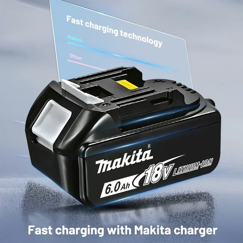 Original Makita 18V battery 6.0Ah Two Batteries One Charger Fast Charge DC18RC+BL1860B  makita outillages kit complet