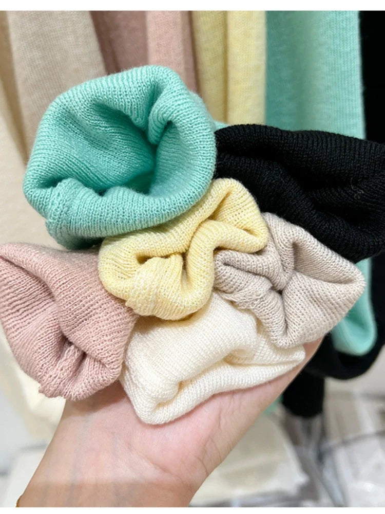 Spring  Basic O-Neck Slim T-Shirt Women Solid Multi Color All-Match Trend Casual Top Screw Knit Long Sleeve Elastic Office Lady