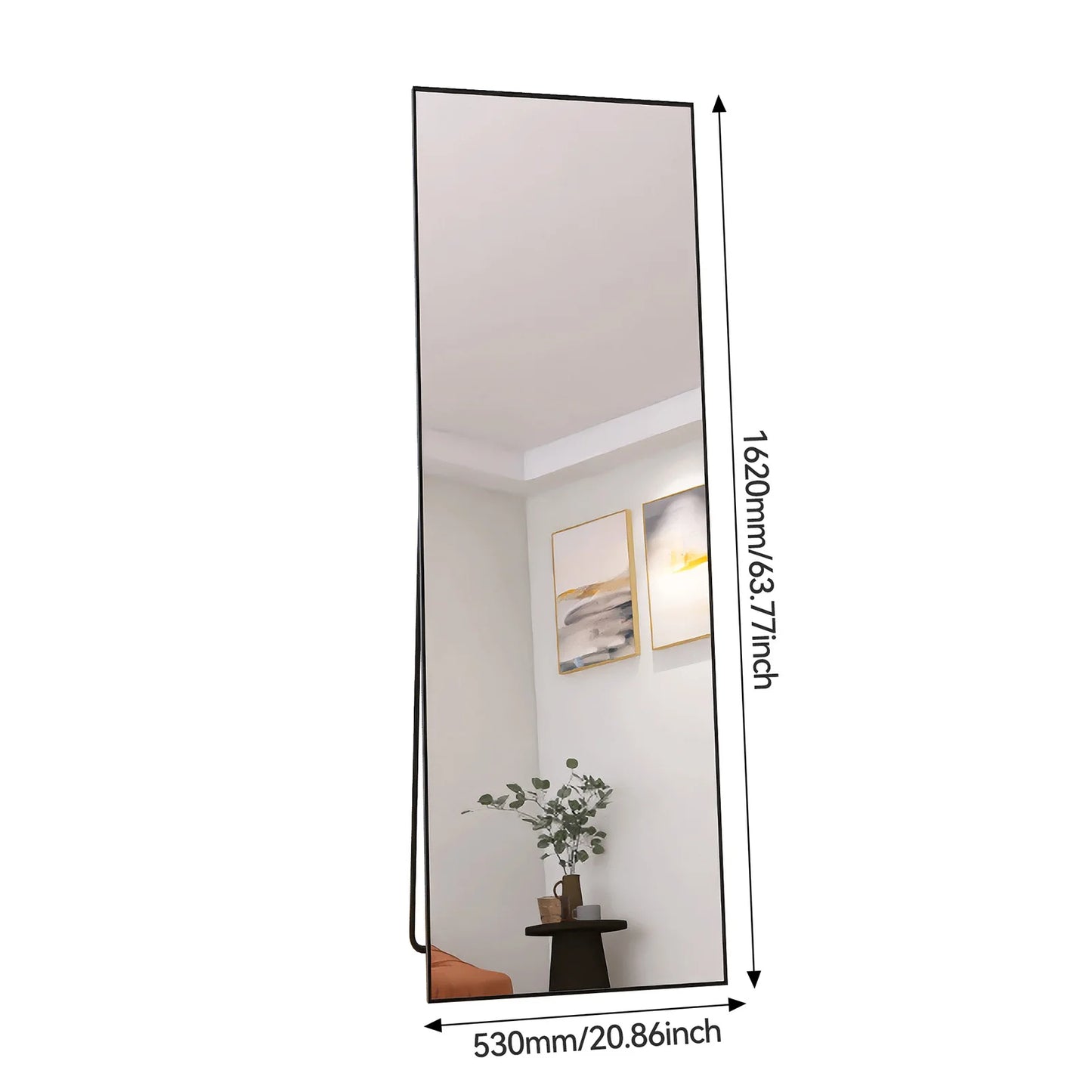 Comanlai Large Floor Mirror,HD Rectangle Full Body Mirror,Tempered Glass Standing Mirror with Aluminium Alloy Frame for Bathroom