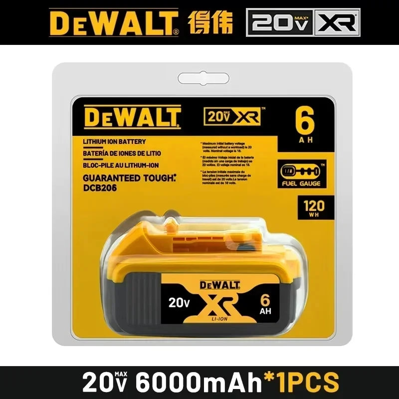 100% Genuine Dewalt 20V Battery, 5AH 6AH Rechargeable Lithium Ion Battery, Dewalt DCB200 Power Tool Replacement Battery