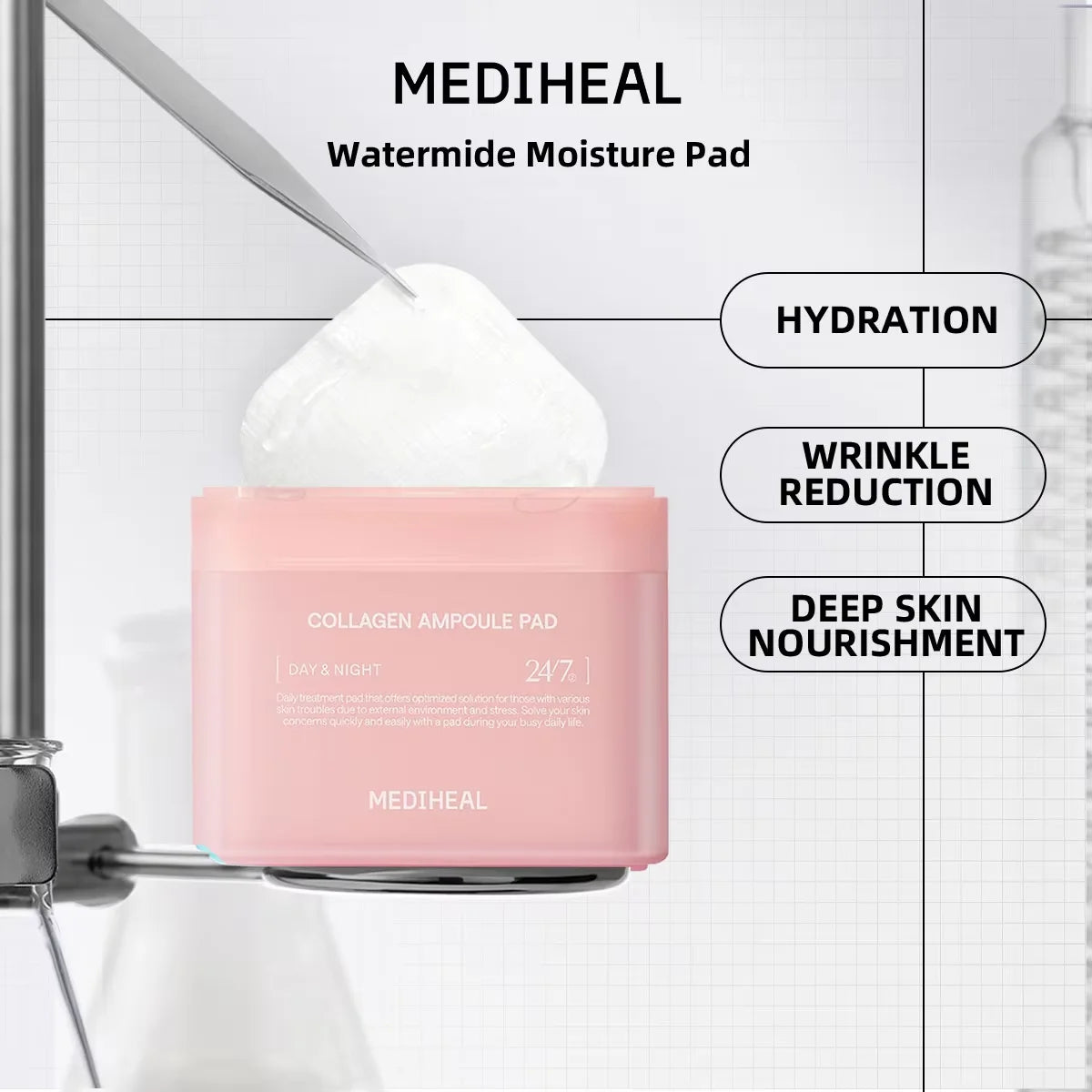 MEDIHEAL Pad,Instant-Use Sheet,Daily Care Cloths,Extended Moisturizing,Rapid Routine,Potent Quenching,K-Beauty,Korean Makeup