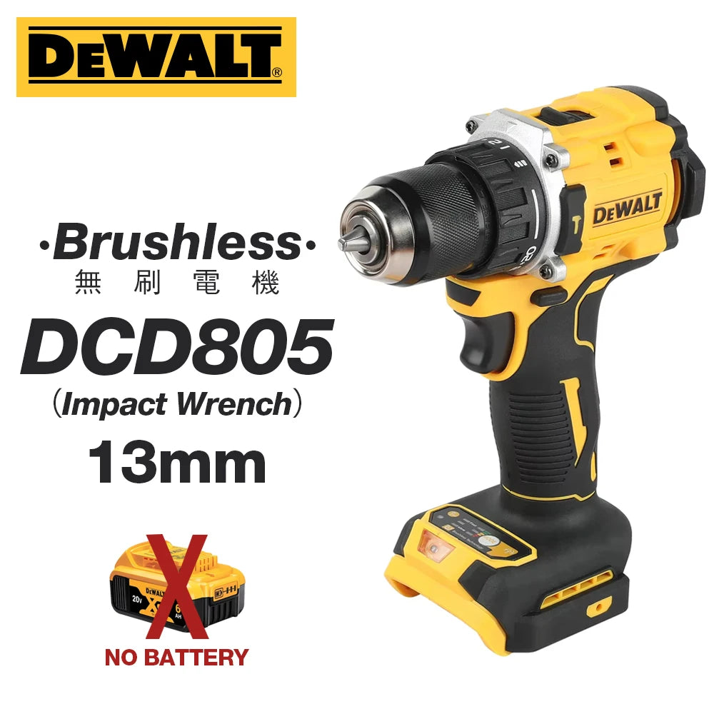 DEWALT Lithium Battery 20V Rechargeable Brushless Compact Electric Screwdriver Hand Drill Impact Drill DCD805