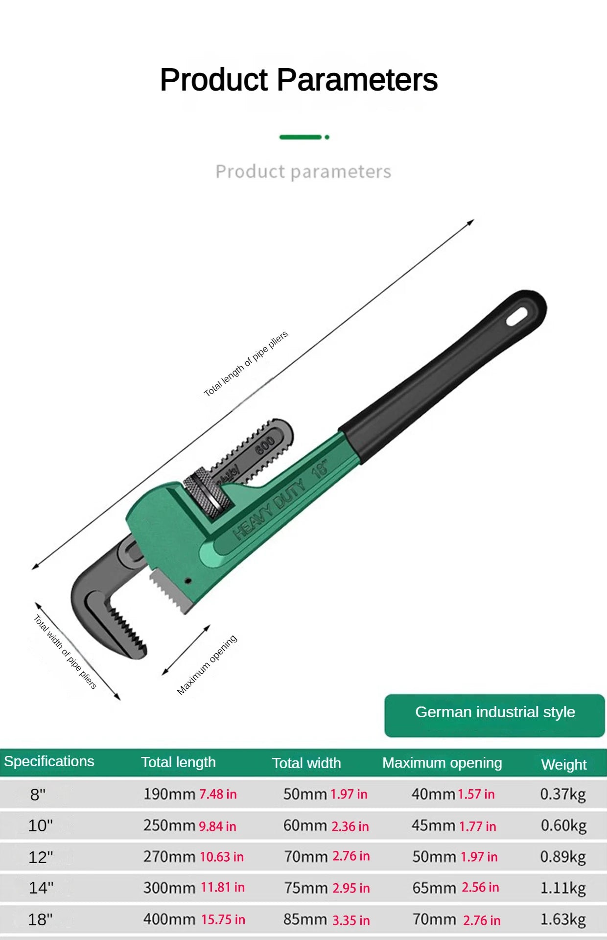 Heavy Duty Pipe Pliers Industrial Plumbing Wrenches Torque Wrench Universal Plumbing Removal and Installation Tool Hand Tools