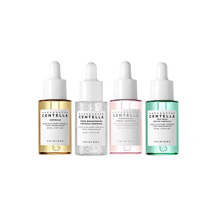 Skin1004 Korean Skincare Centella 4-Piece Set - Serum+Ampoule+Toner+Cream for Sensitive Skin