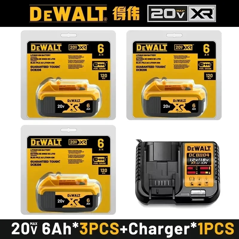 100% Genuine Dewalt 20V Battery, 5AH 6AH Rechargeable Lithium Ion Battery, Dewalt DCB200 Power Tool Replacement Battery