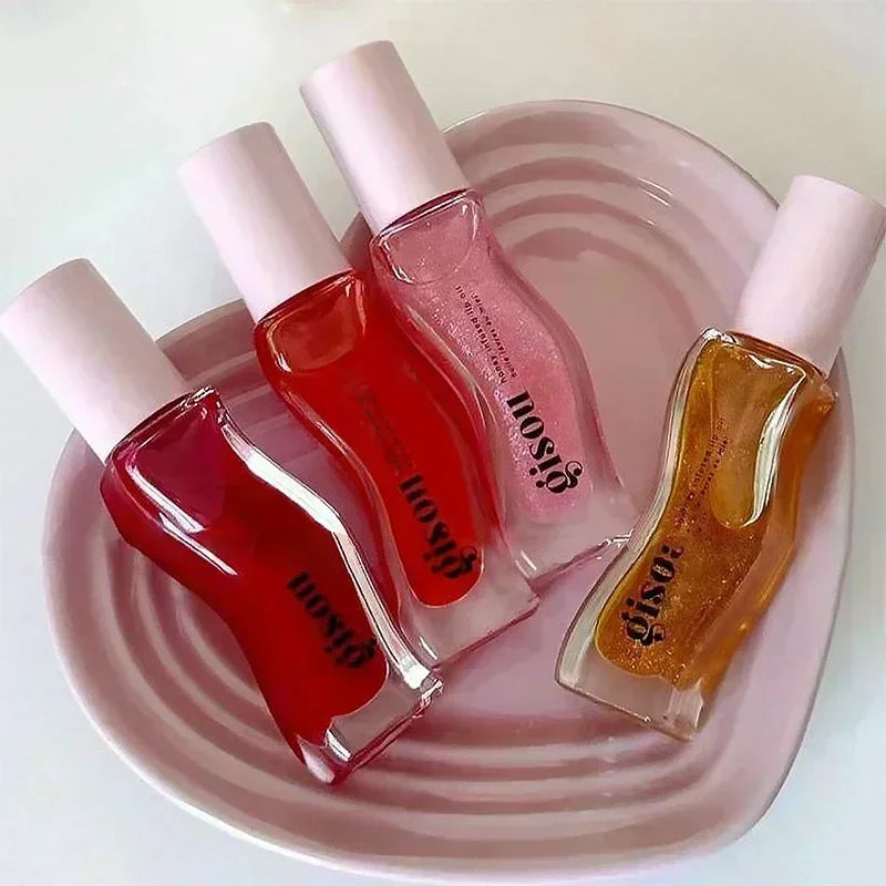 Gisou Moisturizing Glazed Plum Lip Balm Lip Oil Gloss Care Of The Lips Benetitnt For Lips Plumping Exfoliating Plumping Gloss