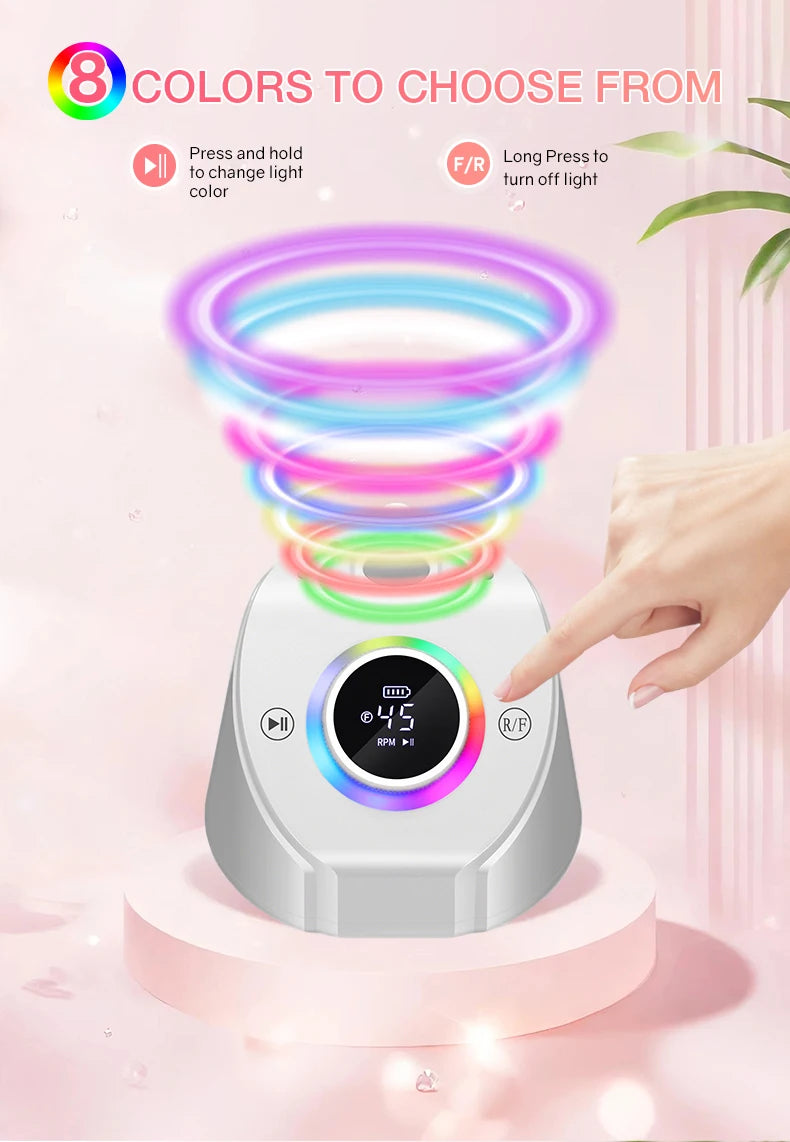 45000RPM Professional Rechargeable Electric Nail Drill Machine With Base Portable Cordless Nail File For Acrylic Gel Nail Remove