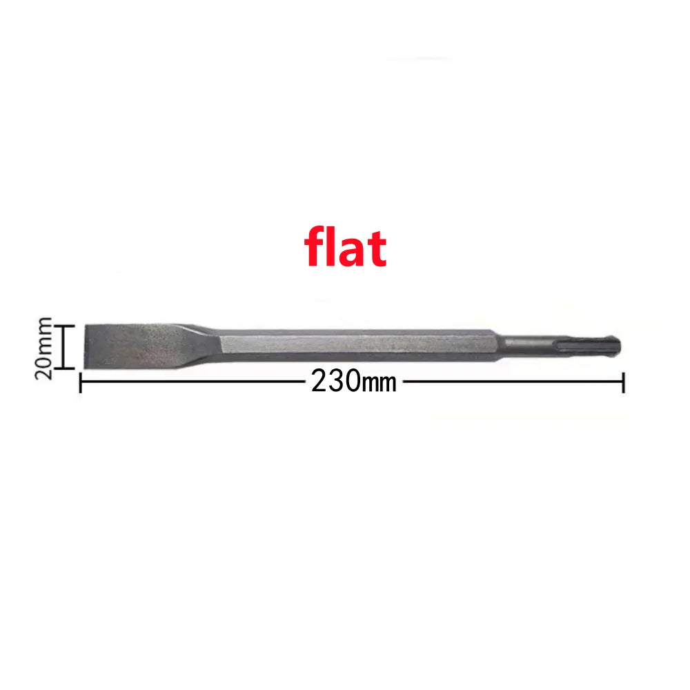 250mm Chisel Set SDS Plus Shank Electric Hammer Drill Bit Point Groove Flat Chisel Masonry Tools for Concrete Brick Wall Rock