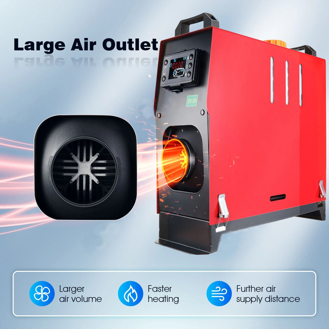 12V/24V Car Heater 2KW/5KW/8KW Diesel Air Heater 6-Buttons LCD Thermostat Parking Heater Fast Heating For Truck Camper Van