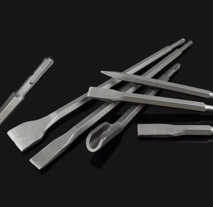 250mm Chisel Set SDS Plus Shank Electric Hammer Drill Bit Point Groove Flat Chisel Masonry Tools for Concrete Brick Wall Rock