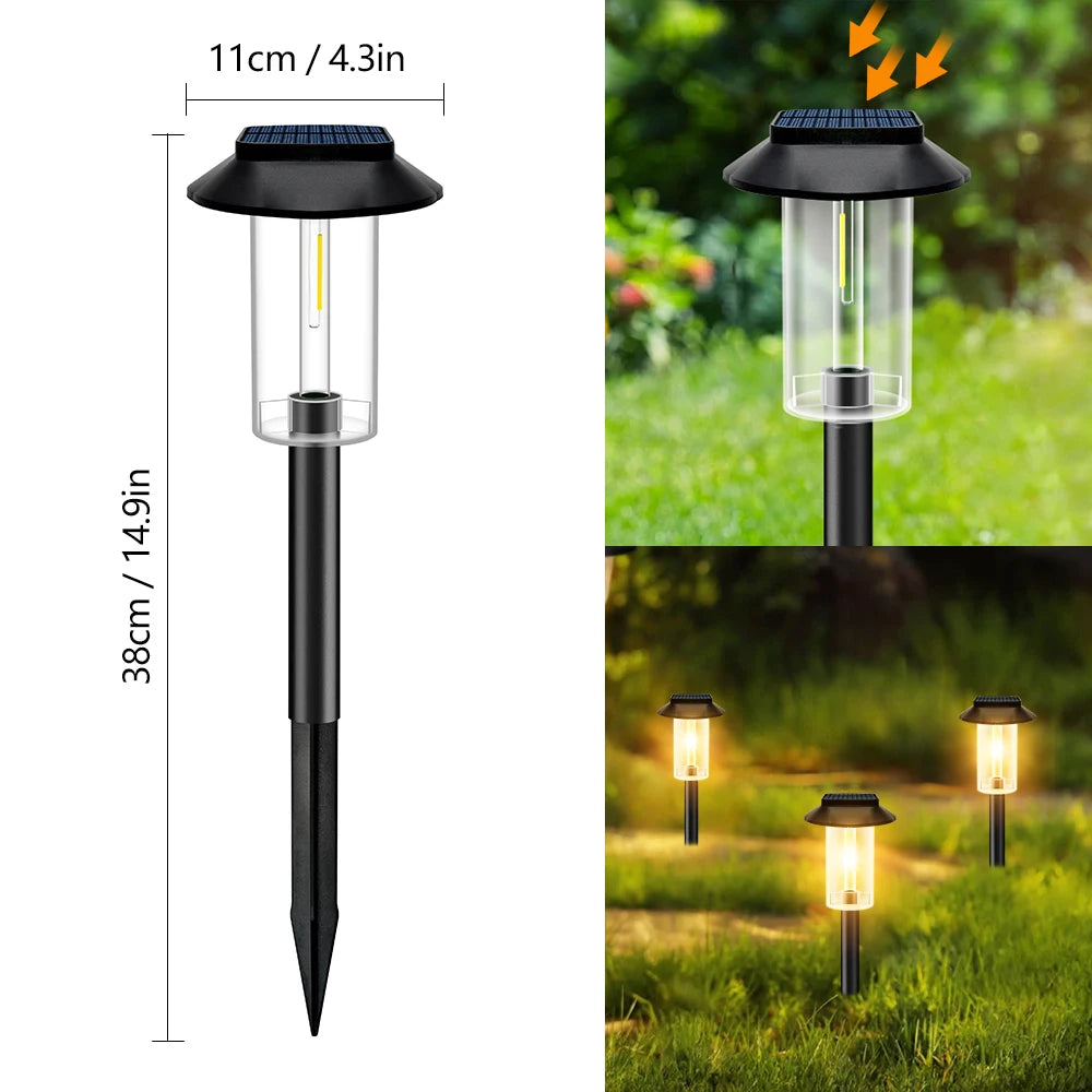 LED Solar Pathway Lights Outdoor Bright Solar Powered Landscape Lighting Waterproof Garden Lights Yard Lawn Patio Walkway Decor