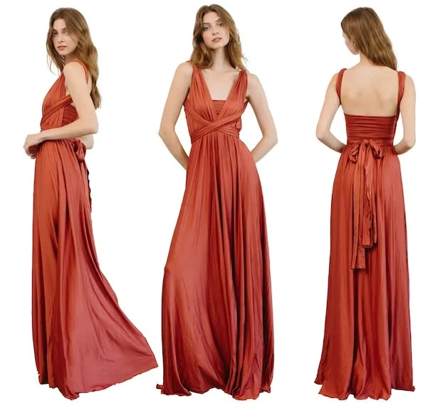 Rust Bridesmaid Dress Infinity Multiway Maxi Bridesmaid Dress Formal Wrap Wedding Evening Dress Wedding Cocktail Floor Length