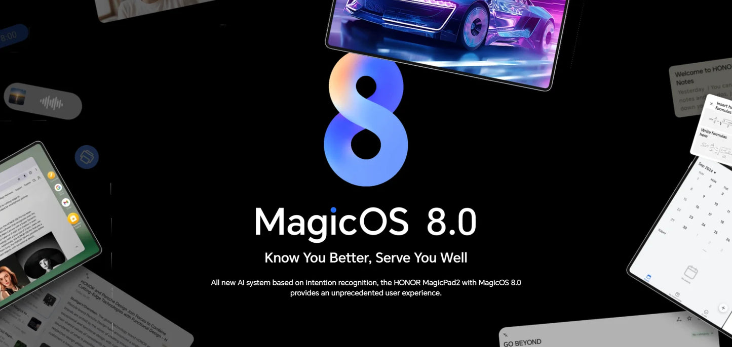 HONOR MagicPad 2 EU Version tablet android 12.3" OLED Screen  Snapdragon 8s Gen 3 CPU 13MP Rear Camera 10050mAh Battery