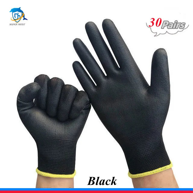 10-30 pairs of nitrile safety coated work gloves, PU gloves and palm coated mechanical work gloves, obtained CE EN388