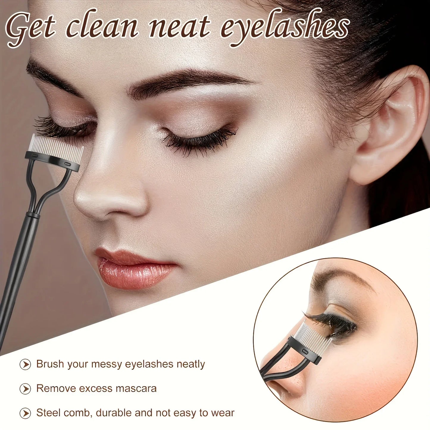 Eyelash Curlers Eyebrow Brush Kit For Women Eyelashes Comb Seperator Lash Mascara Wands Brushes Makeup Tool With Silicone Pads