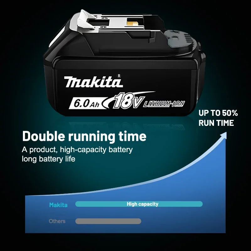 Original Makita 18V battery 6.0Ah Two Batteries One Charger Fast Charge DC18RC+BL1860B  makita outillages kit complet