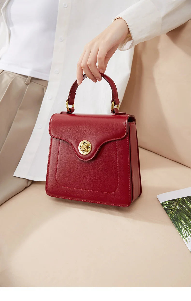 Luxury Handbag New PU Material Square Bag French Style Elegant Retro Single Shoulder Crossbody Bag Wedding Banquet Commuter