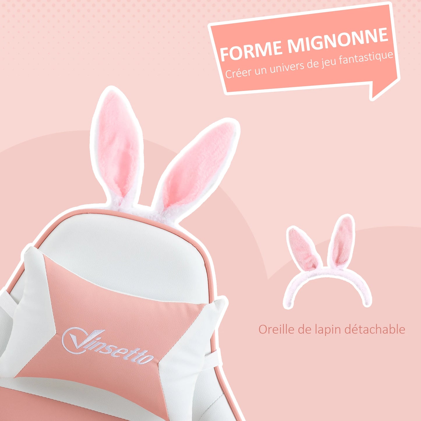 Chair Vinsetto gaming armchair gamer armchair ergonomic desk with lower back, adjustable height, tilt back