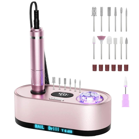 Electric Nail Drill Professional 40000RPM Electric Nail File Kit Nail Drill Machine with LCD Display for Acrylic Gel
