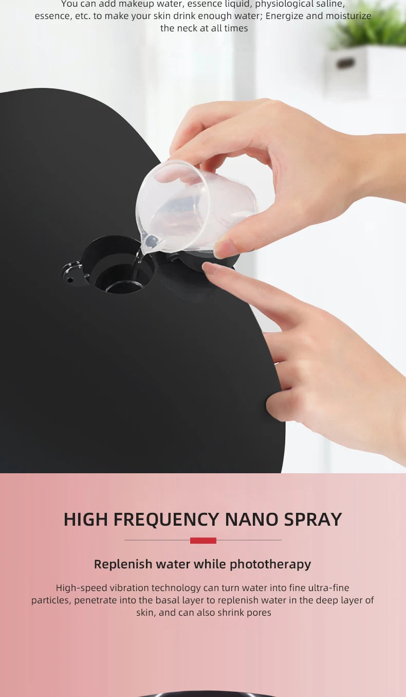 7 Color LED Facial Mask High Frequency Nano Spray Infrared Photo Therapy Red Light Therapy for Face Skin Rejuvenation Tool
