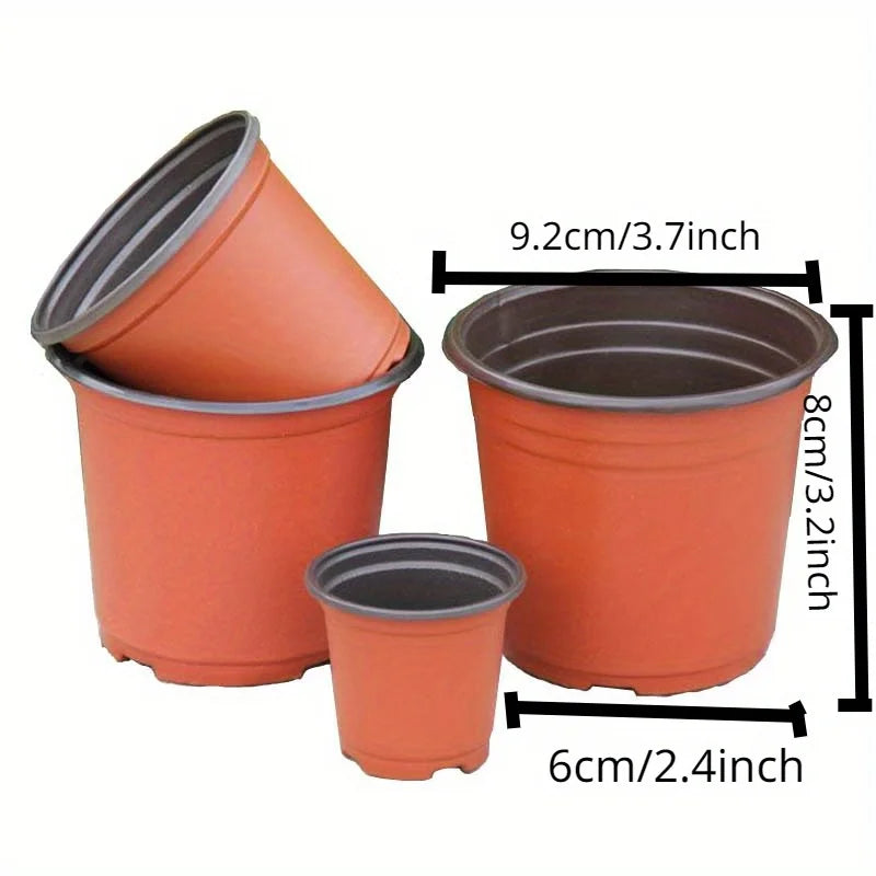 50-Pack Americana Style Nursery Pots - Versatile Indoor/Outdoor Seedling Containers, Durable & Decorative