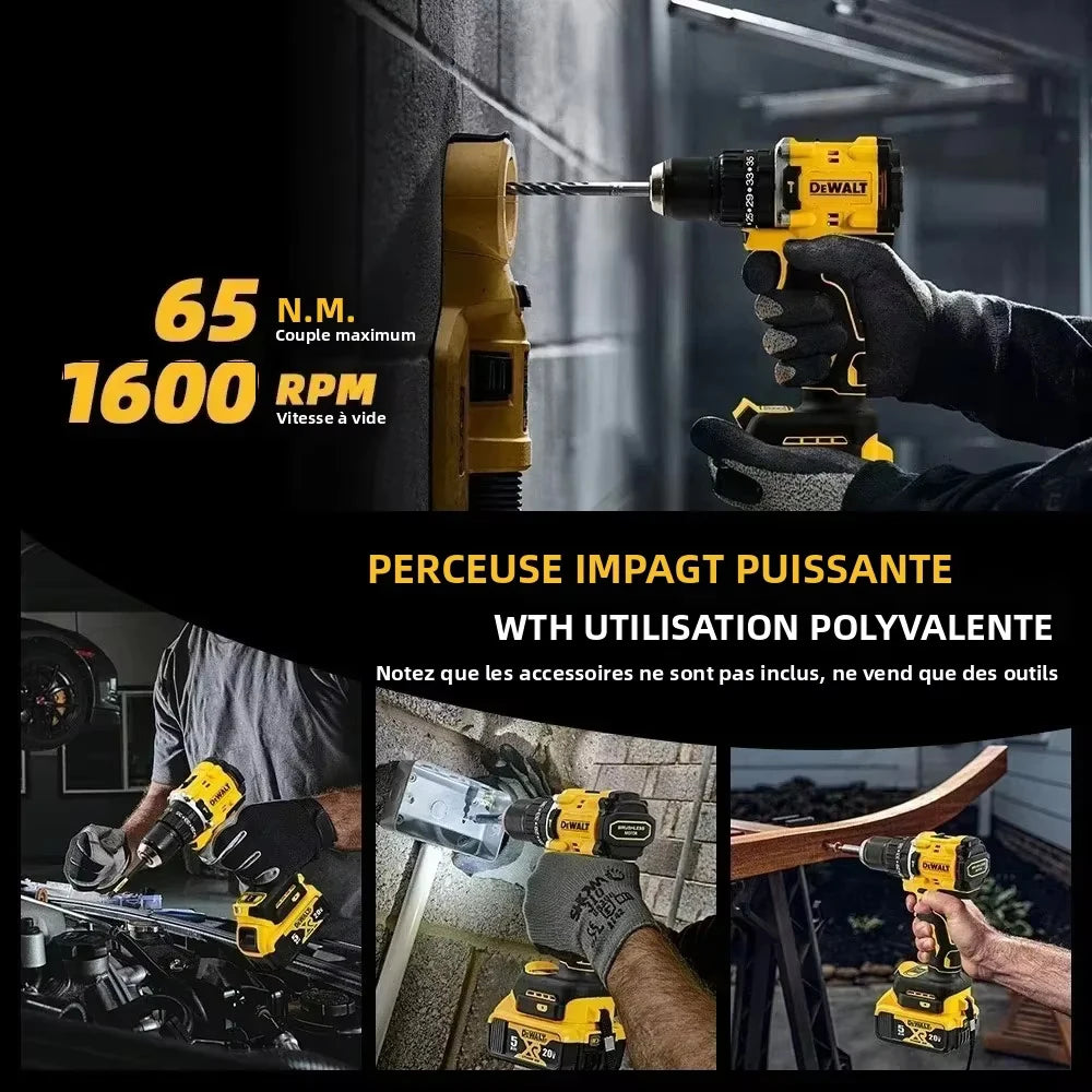 DEWALT Lithium Battery 20V Rechargeable Brushless Compact Electric Screwdriver Hand Drill Impact Drill DCD805