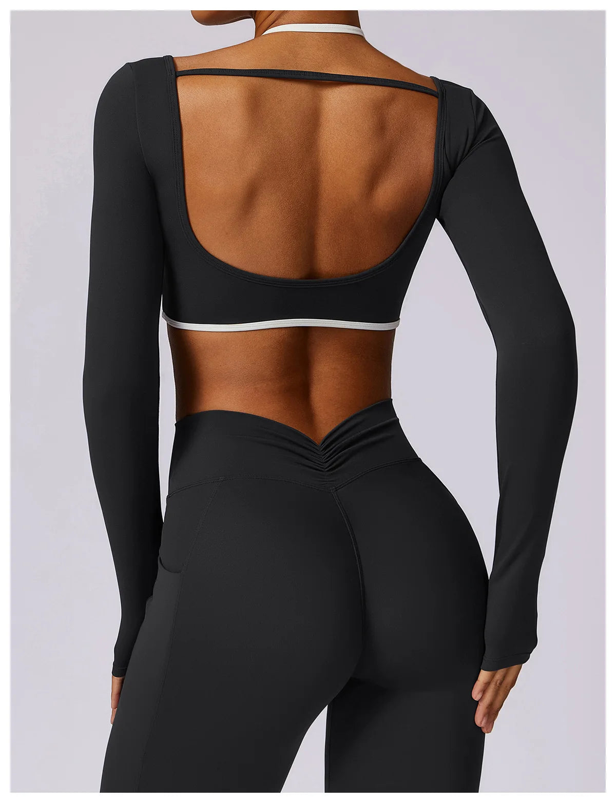 Women's Long Sleeve Top Hollowing Out Yoga Shirts Running T-Shirt Workout Running Fitness Gym Sports Top Training Crop Top