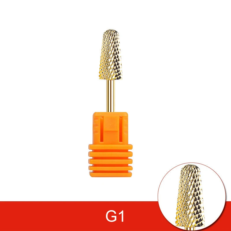 Milling Cutter Golden Carbide Nail Drill Bits For Electric Nail Drill Manicure Machine Pedicure Nail Files Accessories